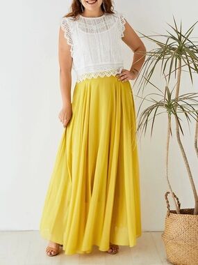 Chicwish timeless Chiffon Maxi Skirt in Mustard Yellow